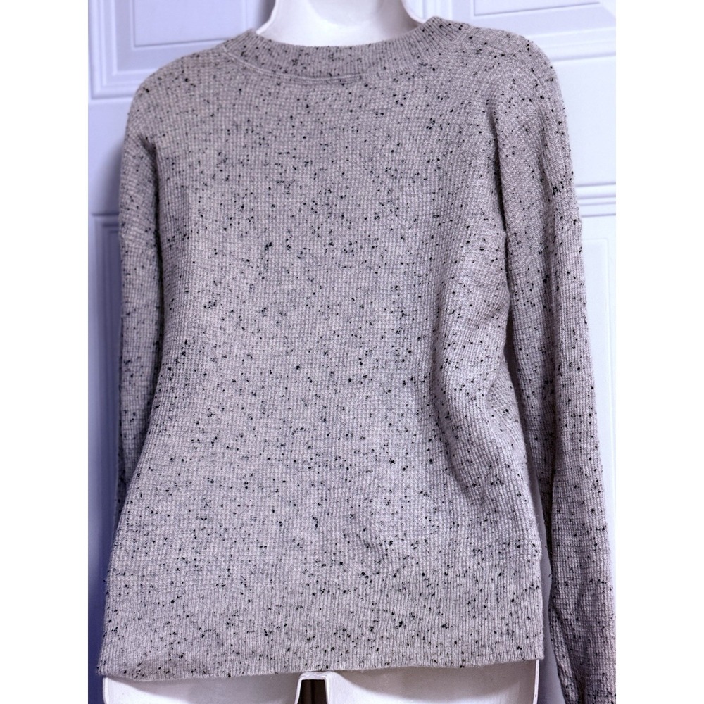 Madewell Cashmere Sweater Top SZ XS Speckled Tips Waffle Minimalist Cottagecore - Picture 3 of 6